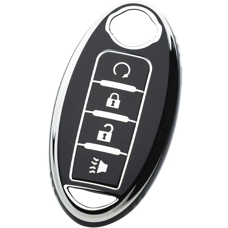 Tautrophen Key Fob Cover Fit for Nissan Infiniti Rogue Pathfinder Armada Murano kicks Frontier Titan 4 Buttons Smart Key - Image 1